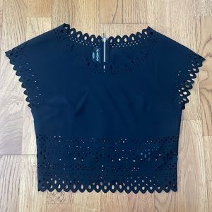Crop top with cut out and zipper details